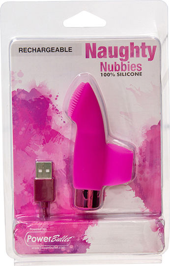Power Bullet Rechargeable Naughty Nubbies Vibrator Finger Pink