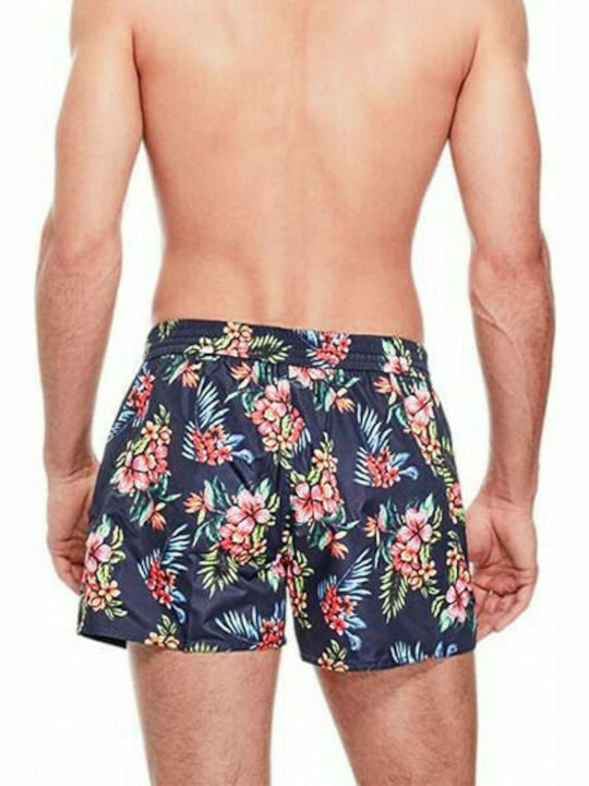 Guess Herren Badebekleidung Shorts Marineblau Blumen