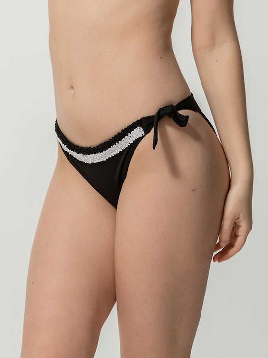 Aphrodite 91957 Bikini Brazil με Κορδονάκια Μαύρο