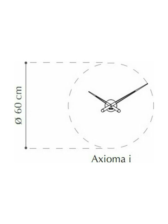 Nomon Axioma I Ceas de Perete Metalic Roșu 60x60cm