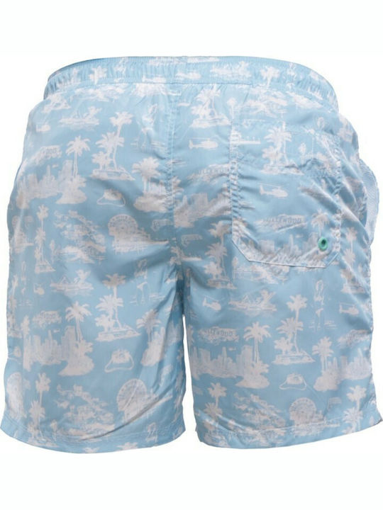 Men's Swimwear Shorts Light Blue with Patterns