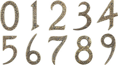 Roline Πινακίδα με Αριθμό 7 σε Χρυσό Χρώμα Αντικέ 10cm