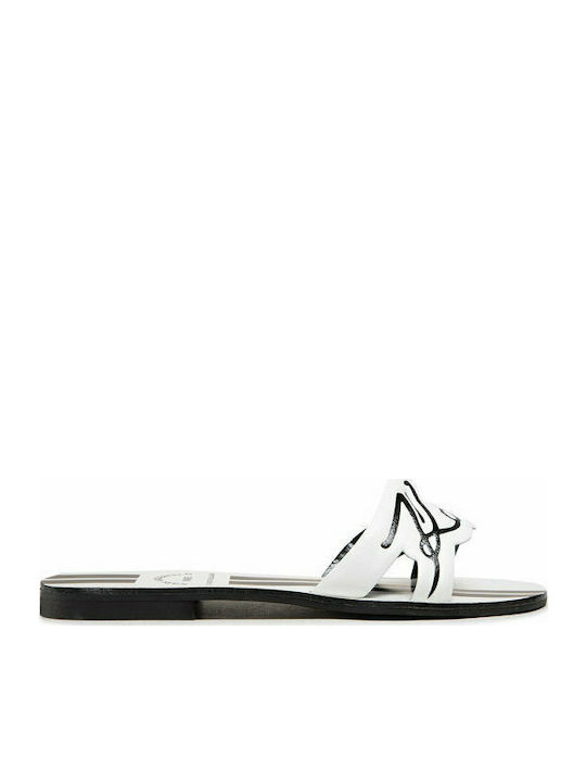 Karl Lagerfeld Flatforms Leather Women's Sandals White