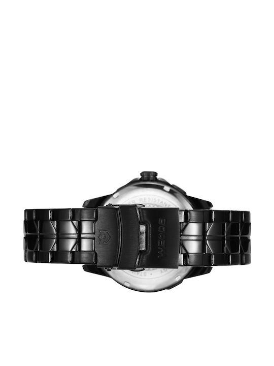 Weide Herrenuhr 44mm Batterie mit Schwarz Metallarmband