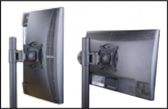 Techly Stand Desk Mounted for 2 Monitors up to 27" with Arm Silver (ICA-LCD-482-D)