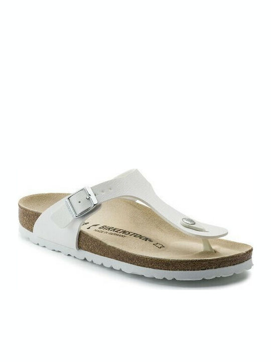 Gizeh Birko-Flor Women's Flat Sandals Anatomic in White Color Regular Fit