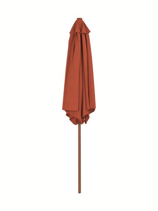 Circular Wooden Orange Garden Parasol Φ2.7m
