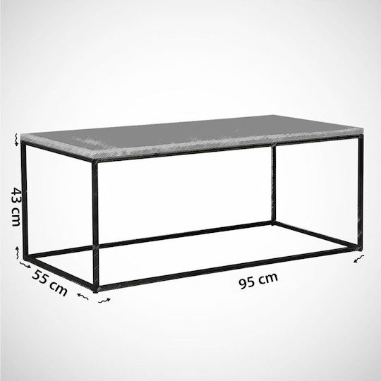 Rechteckig Couchtisch Saffron Holz White / Black B95xT55xH43cm