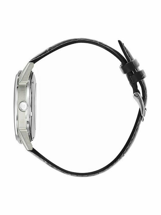 Lip Watches Himalaya Men's Watch 40mm Battery with Black Leather Strap