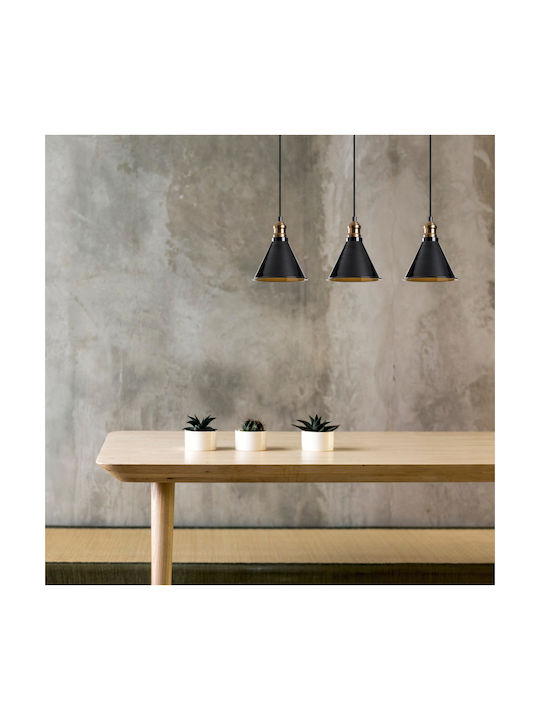 HomeMarkt Pendant Light Black Rail with Socket E27 70cm