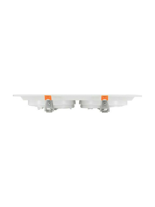 GloboStar Rectangle Metallic Frame for Spot GU10 AR111 White 33.5x17.5cm. 1pcs