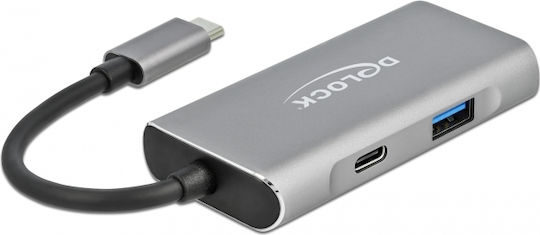 DeLock USB 3.2 Hub 4 Anschlüsse mit USB-C Verbindung Gray