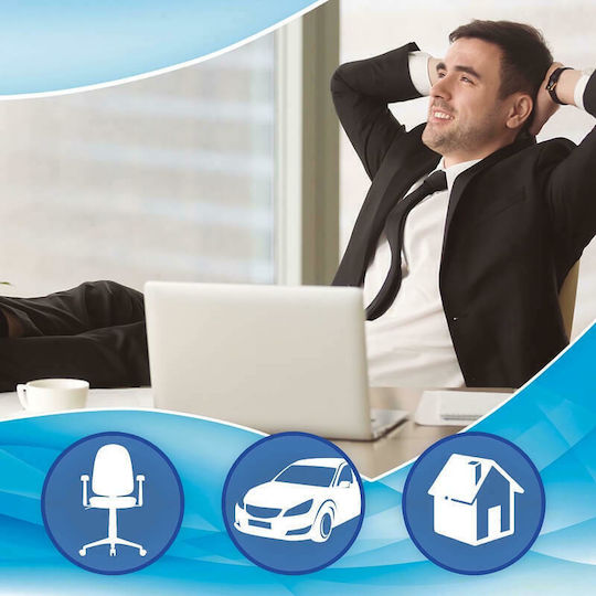 Sumex Ανατομικό / Ορθοπεδικό Μαξιλαράκι Μέσης Memory Foam & Gel RK19019 36x33cm Μαύρο / Μπλε