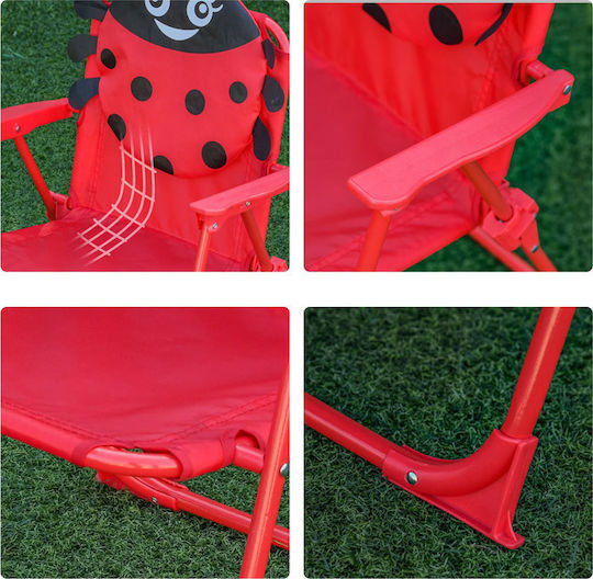 Ladybug Kids Table and Chairs Set Red Outsunny