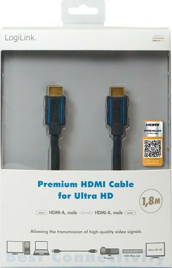 LogiLink Kabel HDMI-Stecker - HDMI-Stecker 1.8m Schwarz