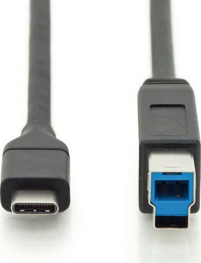 Digitus USB 3.1 Cable USB-C male - USB-B PD Μαύρο 1.8m AK-300149-018-S