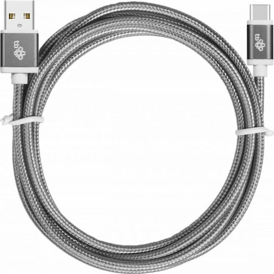 Tb Energy Braided USB 2.0 Cable USB-C Male - USB-A Gray 1.5m