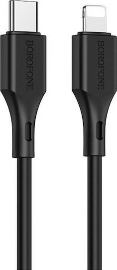 Borofone BX49 Cool Редовна USB-C към Lightning кабел 20W Черен 1м (40229)
