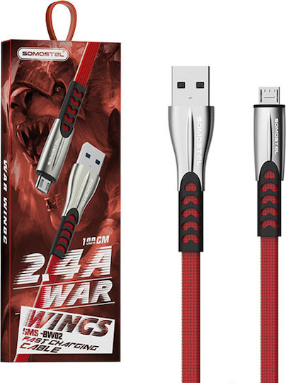 Somostel SMS-BW02 Braided USB 2.0 to micro USB Cable Κόκκινο 1m (SMS-BW02)