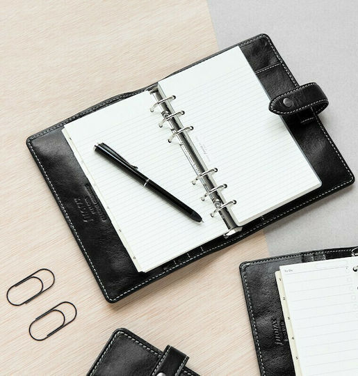 Filofax Malden Personal Organizer Black Leather 15x19cm