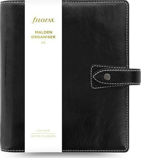 Filofax Malden Veranstalter Schwarz Leder 45x22cm