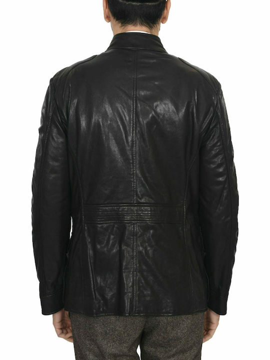 Emporio Armani Men's Winter Leather Jacket Brown