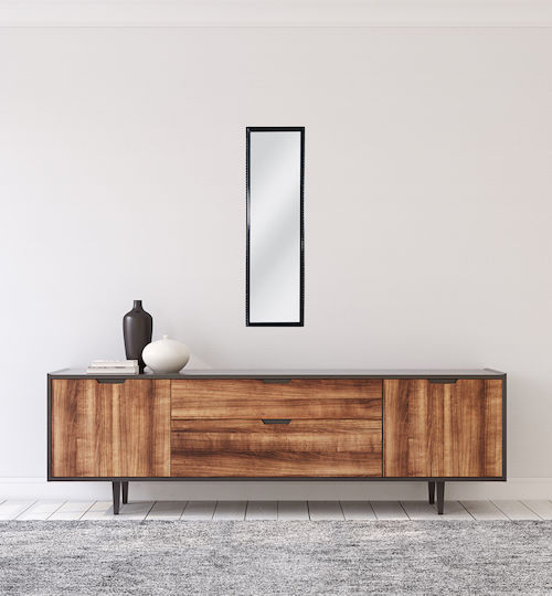 Liberta Promoto Oglindă de Perete De Corp Întreg cu Negru Ramă din Lemn 124x34cm 1buc