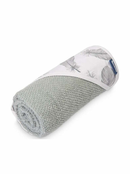Sensillo Baby Bath Towel Hooded Gray / White 100x100cm