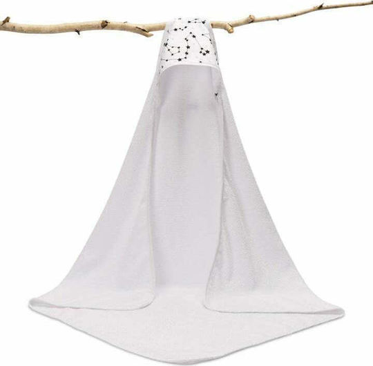 Sensillo Baby Hooded Bath Towel with Hood White 100x100cm