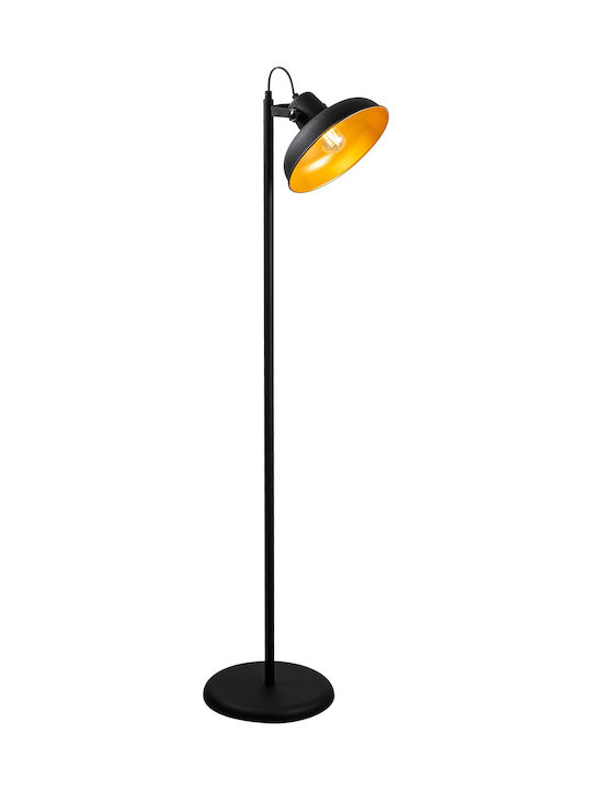 HomeMarkt Floor Lamp H145xW30cm. with Socket for Bulb E27 Black