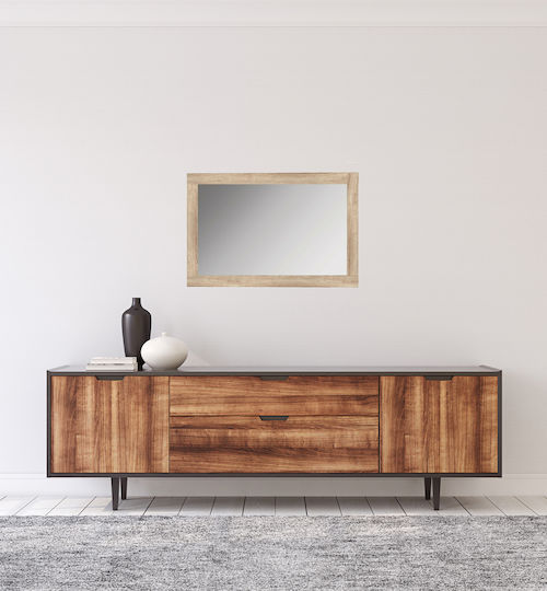 HomeMarkt Aisha Wall Mirror with Brown Wooden Frame 72x120cm 1pcs