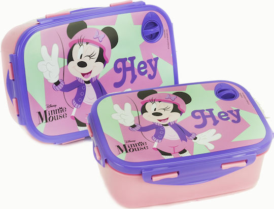 Gim Micro Plastic Kids' Food Container Minnie 0.8lt Purple x x 6cm