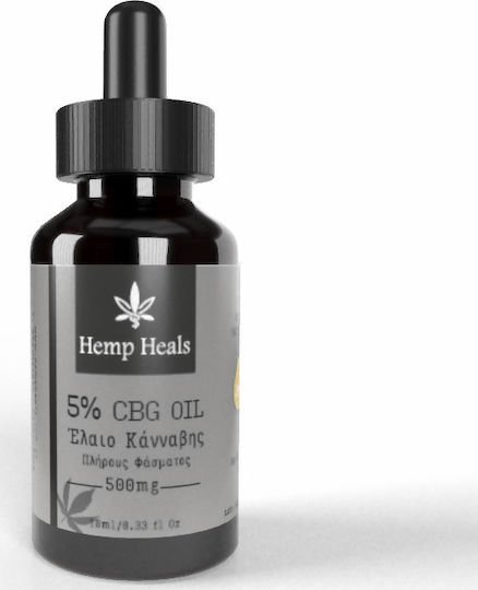 Hemp Heals 5% CBG Oil Έλαιο Κάνναβης σε Σταγόνες 500mg 10ml