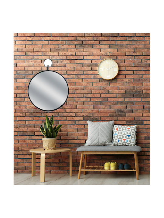 Liberta Grandpa Wall Mirror with Black Glass Frame Diameter 66cm 2pcs