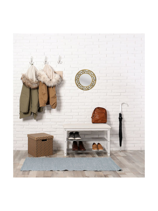 Click Wall Mirror with Gold Plastic Frame Diameter 50cm 1pcs