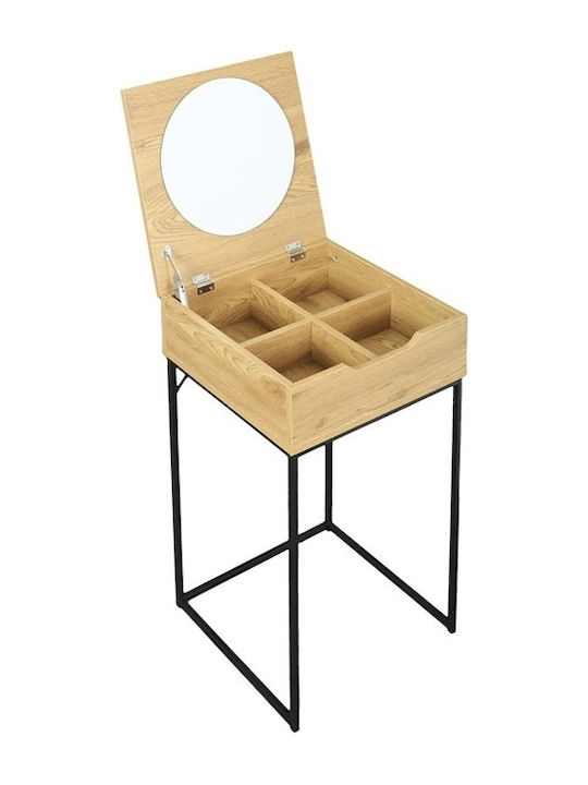 Masă de machiaj din Lemn Coffee Open cu Oglindă 45x45x77cm