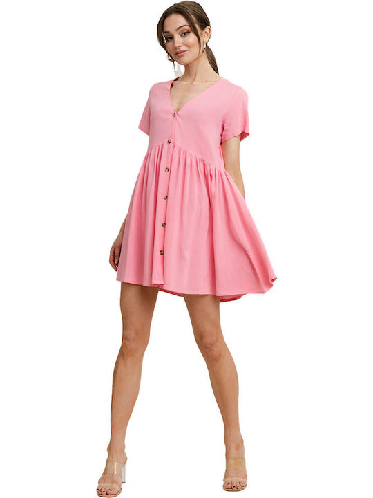 Sommer Mini Kleid Rosa
