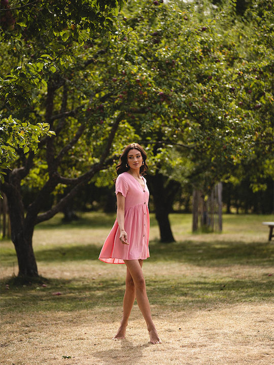 Sommer Mini Kleid Rosa