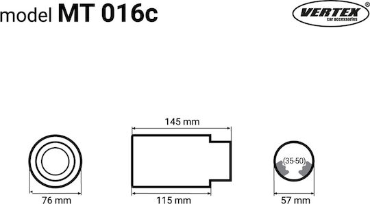 AMiO Μπούκα Εξάτμισης 35-57mm Universal