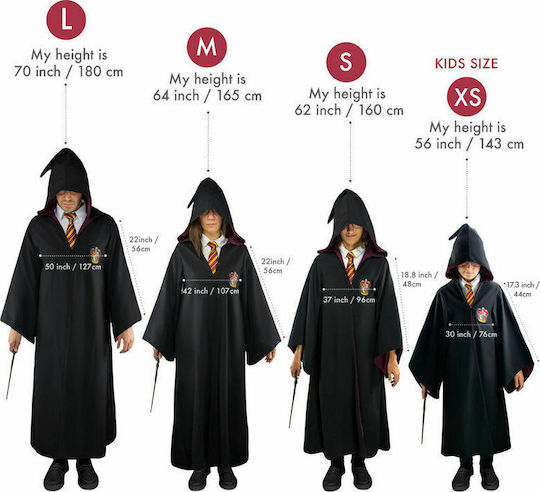 Cinereplicas Harry Potter Wizard Robe Cloak Gryffindor Große Replik Artikel Länge 140cm in Maßstab 1:1