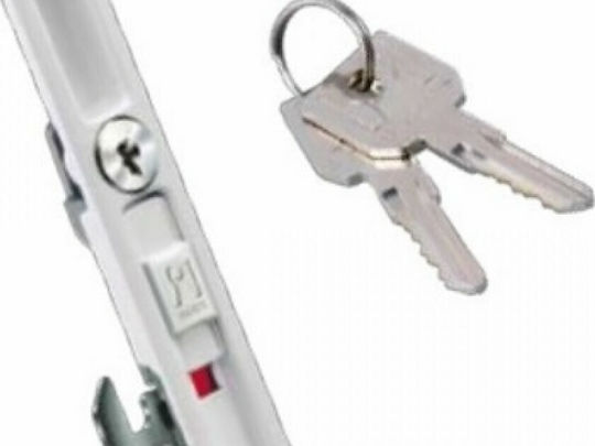 Domus Kliklok Lock for Sliding Aluminum Doors White with Key