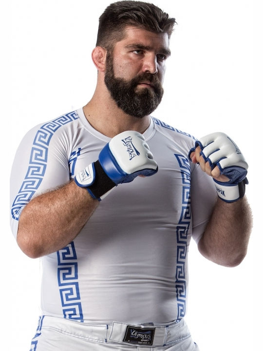 Olympus Sport Rashguard Patriot 333015782 Ανδρική Κοντομάνικη Μπλούζα για Jiu-Jitsu Λευκή