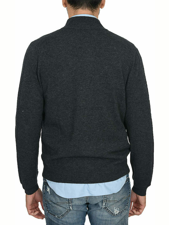 Hugo Boss Men's Knitted Cardigan with Zipper Gray