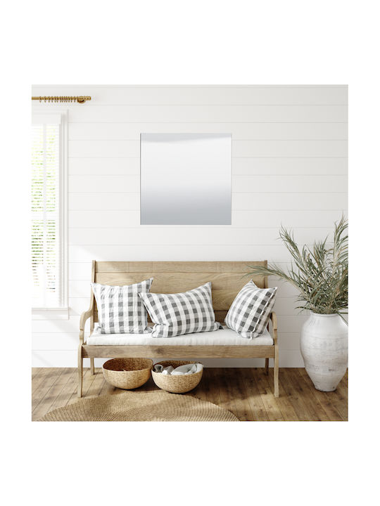 Fylliana Sardinia Og Wall Mirror with Silver Wooden Frame 80x80cm 1pcs