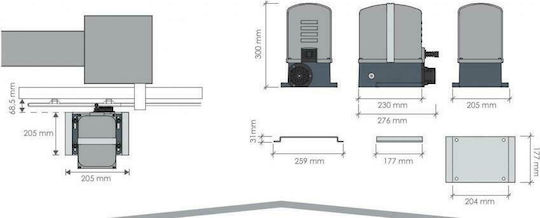 Proteco Μοτέρ Συρόμενης Γκαραζόπορτας Mover 8 έως 800kg