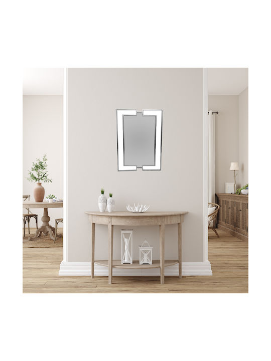 Art et Lumiere Wall Mirror with Silver Metallic Frame 100x61.5cm 1pcs