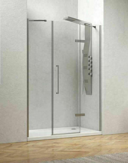 Karag Tinos 600 Duschwand für Dusche mit Aufklappbar Tür 170x200cm Klarglas