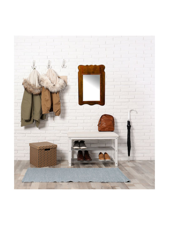 Artekko Iqeocsug Wall Mirror with Coffee Wooden Frame 90x60cm 1pcs