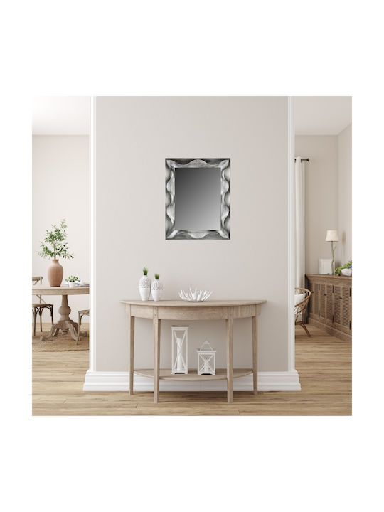 Homeplus Wall Mirror with Silver Plastic Frame 75x60cm 1pcs