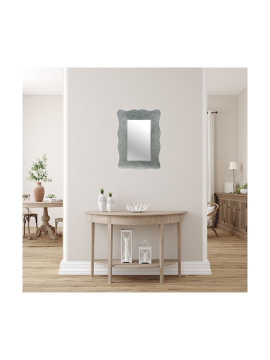 Inart Wall Mirror with Silver Wooden Frame 80x60cm 1pcs